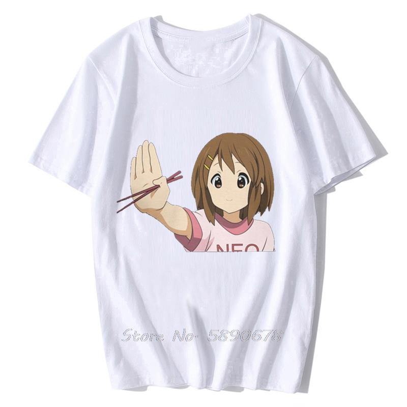 Yui Chopstick Unisex T Shirt Kon Yui Hirasawa Japan Music Anime Humorous Tee Shirt Short Sleeve Harajuku Tshirt Adult Tops