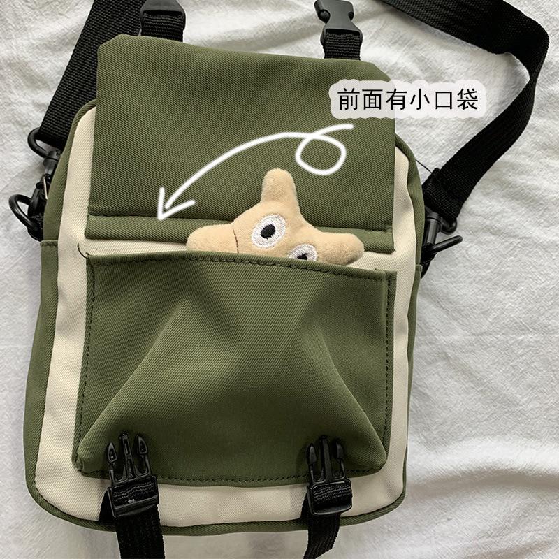 RLJJCS Korean Version of The New Canvas Bag Female Shoulder Bag Cute Handbag Canvas Low Carbon Green Bag Messenger Bag College Wind Student Canvas Bag Crossbody Bag Color : White RLJJCS Korean Version of The New Canvas Bag Female Shoulder Bag Cute Handbag Canvas Low Carbon Green Bag Messenger Bag College Wind Student Canvas Bag Crossbody Bag Color : White