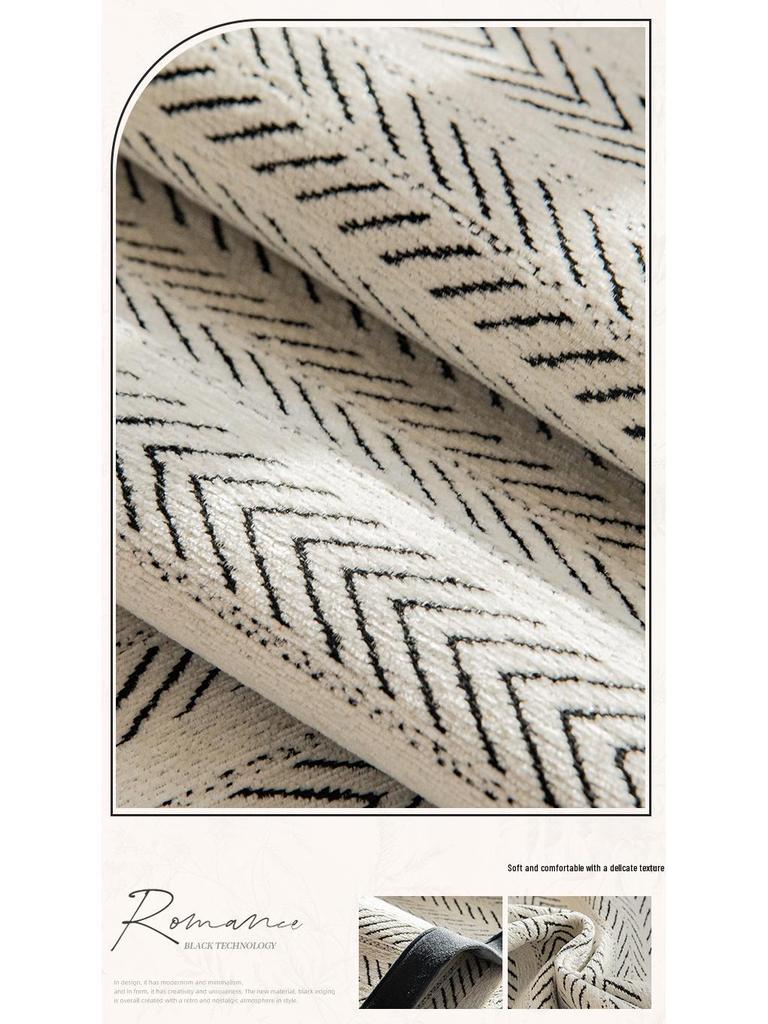 All-Season French & Medieval Style Non-Slip Fishbone Sofa Cushion Cover in Straight-Row Design