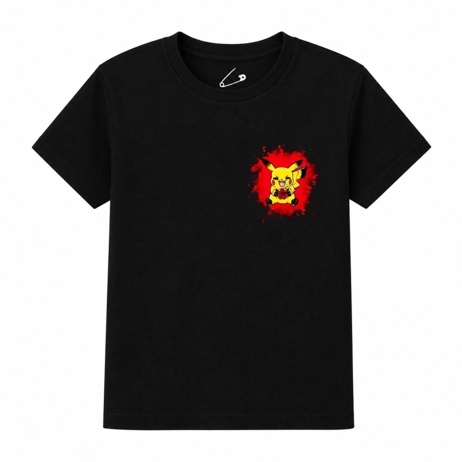 Punk d Image Punkachu Kids Black T-Shirt Alt Anime Inspired Graphic Tee M