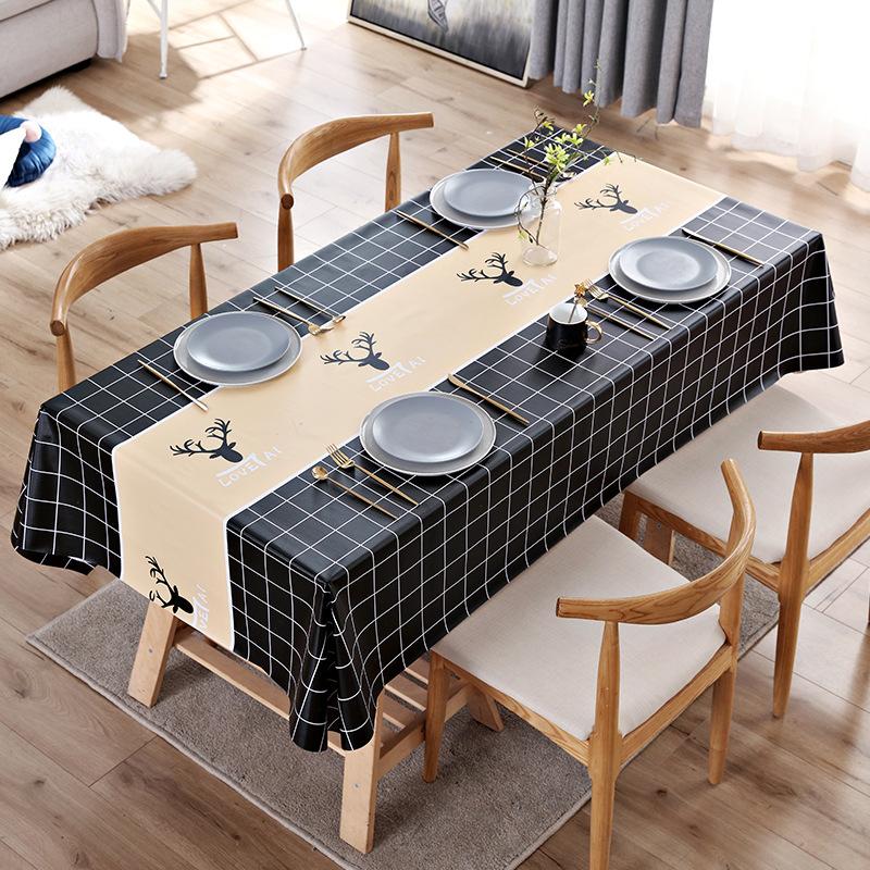 Tablecloth Fabric Waterproof, Anti-Scalding And Oil-Proof, Leave-In Rectangular Pvc Coffee Table Cloth, Dining Table Mat, Desk Student