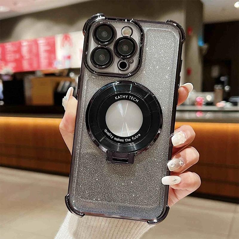 Note13 Plating Magnetic Holder Case On For Xiaomi Redmi Note 13 Pro 4g 5g 13pro 12 Redmi13 13c Silicone Stand Cover Poco X6 M6