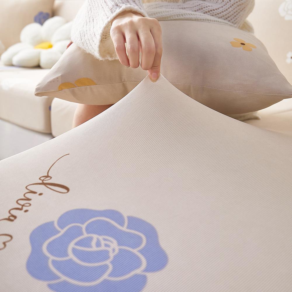 Summer Universal Stretch Sofa Cover Full Cover Cover Cute Print Sofa Towel Full Cover Ice Silk Thread Sofa Cushion