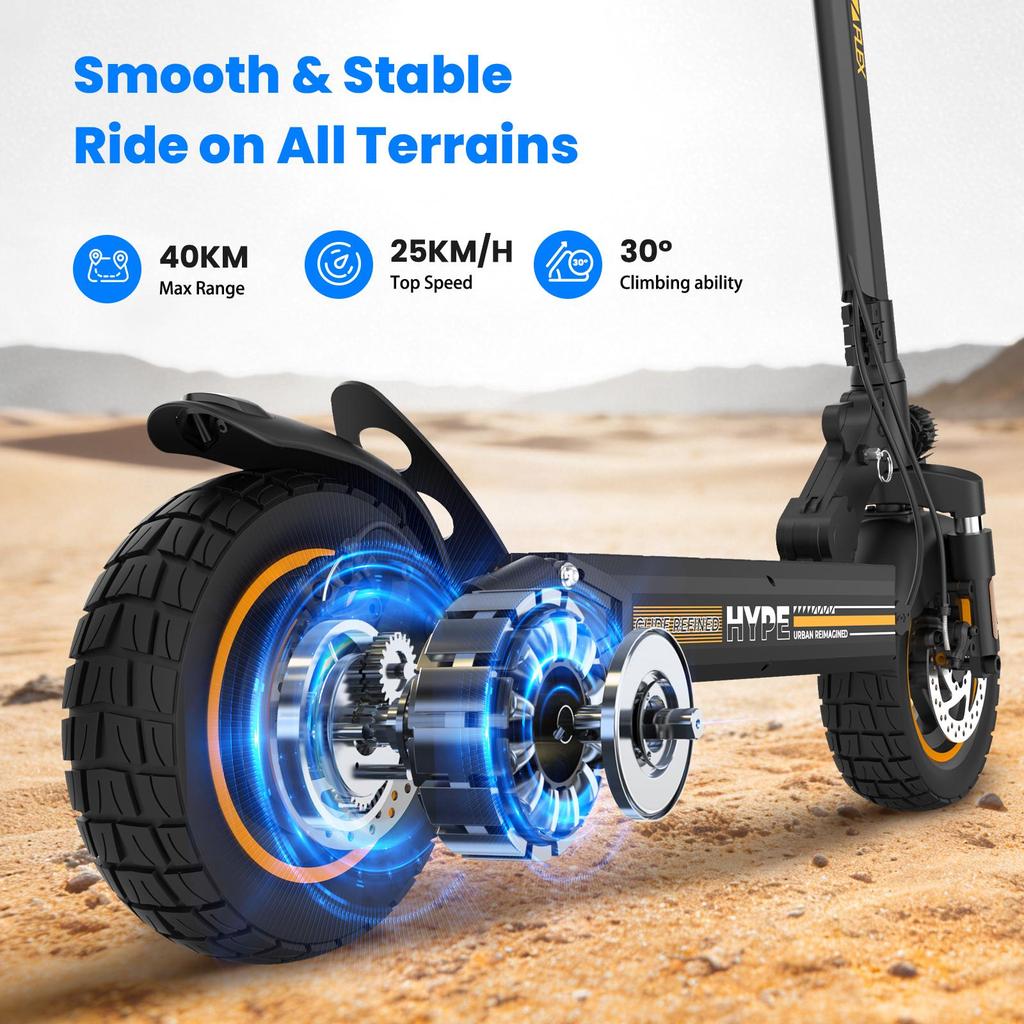 Electric Scooter iScooter W9 Air 10" 500W Motor Fully Suspended Adult Electric Scooter Top Speed 25Km/h 48V 10AH Black