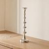 Metal Candle Holder Burnished Finish for Dining Table Centerpiece
