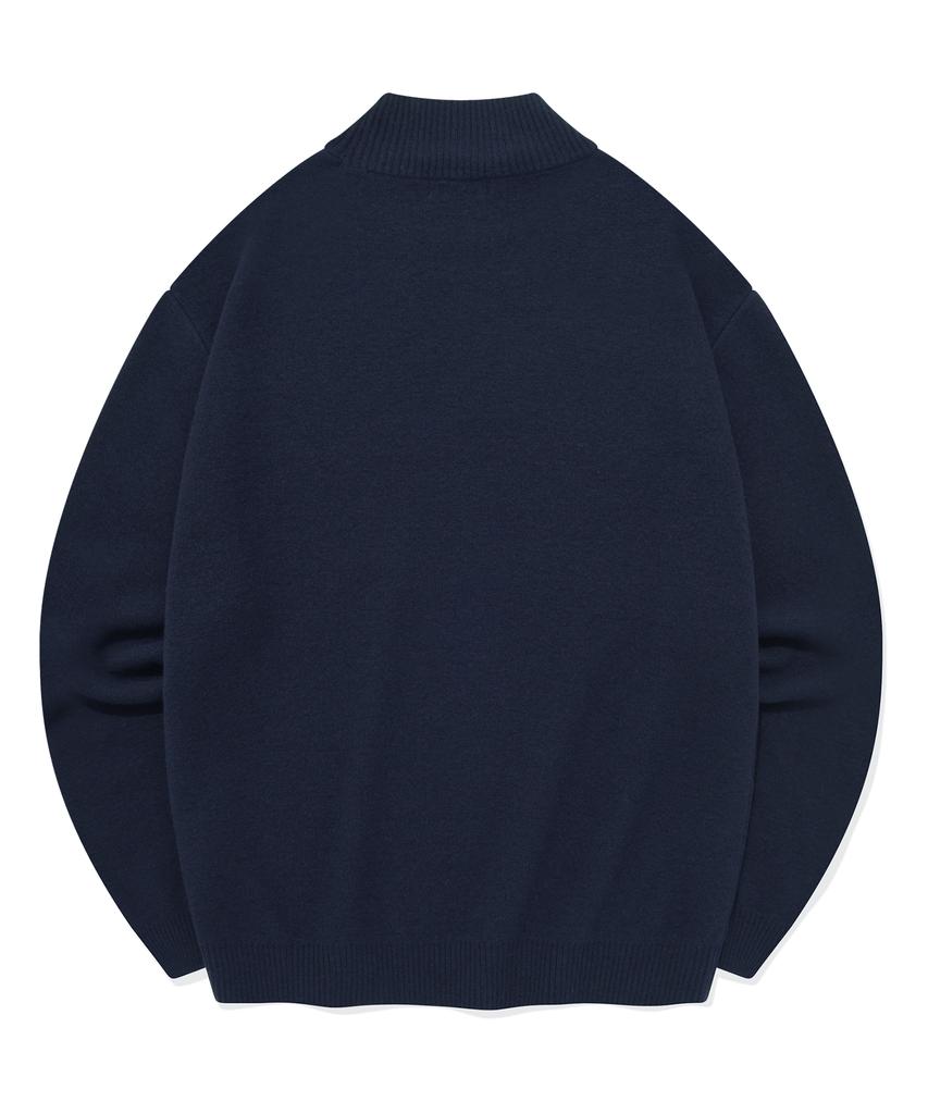 COVERNAT Lambswool Half Turtleneck Knit Navy