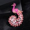 Wuli&baby Big Luxury Peacock Brooches For Women Lady 3-color Sparkling Bird Animal Party Office Brooch Pins Gifts