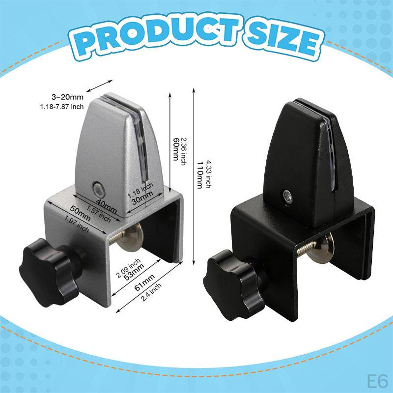 Desk Partition Clip Clamp Adjustable Fits 0.4-2cm Panels, Accessories, Sneeze Guard Holder,