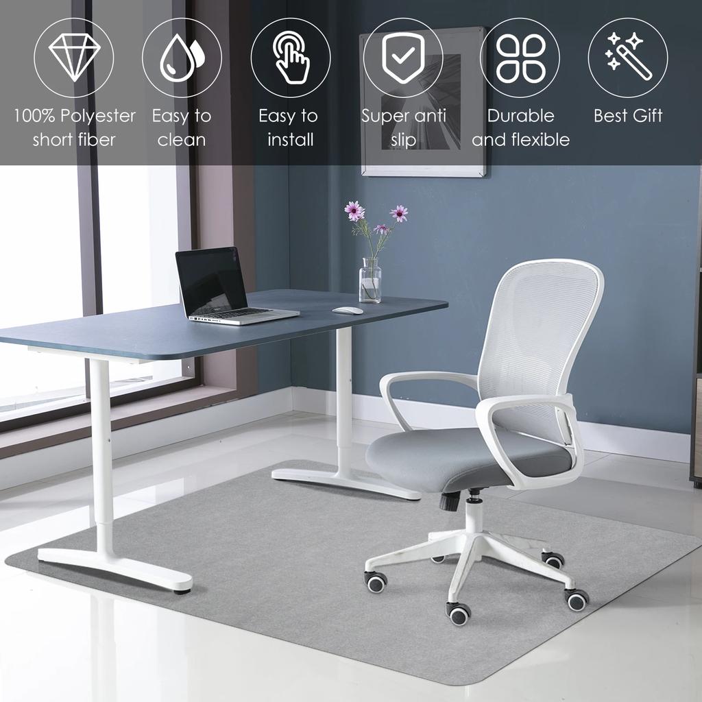 Office Rolling Chair Mat Anti Slip Self-adhesive Desk Rug Gaming Swivel Chair Mat Protective Rolling Floor Desk Bedroom