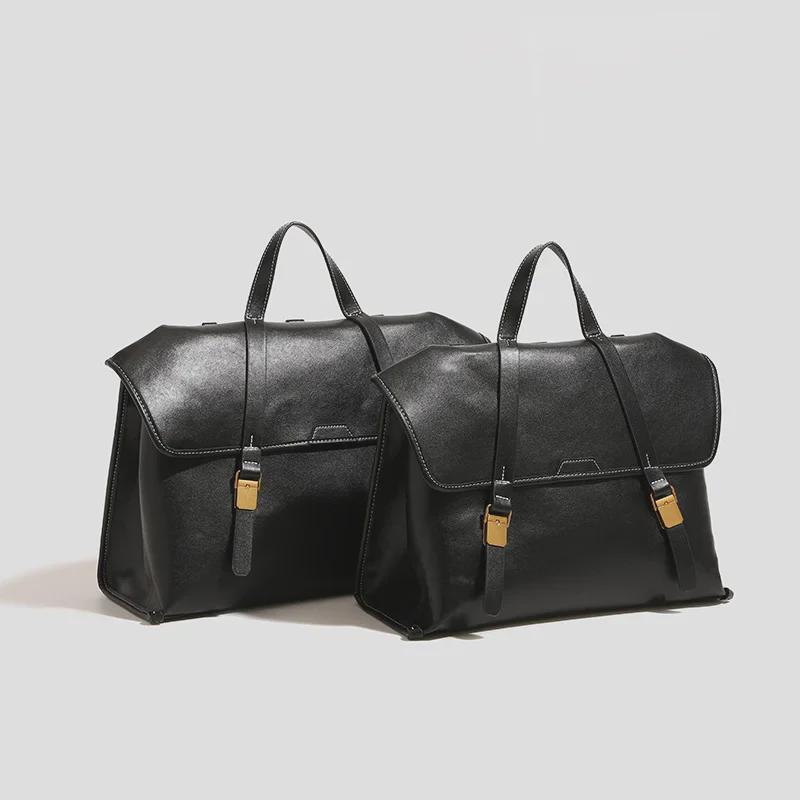 2024 High-End Retro Briefcase Backpack: Large-Capacity Commuter Tote & Laptop Bag