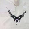 Rhinestone Halloween Necklace Pendant Halloween Clavicle Choker  Gothic Accessories