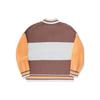 Li Ning Color Block Logo Print Loose Pullover Long Sleeve Knit Sweater Unisex Sweater Mud-Gray Brown Papaya-Orange AMBU063-1