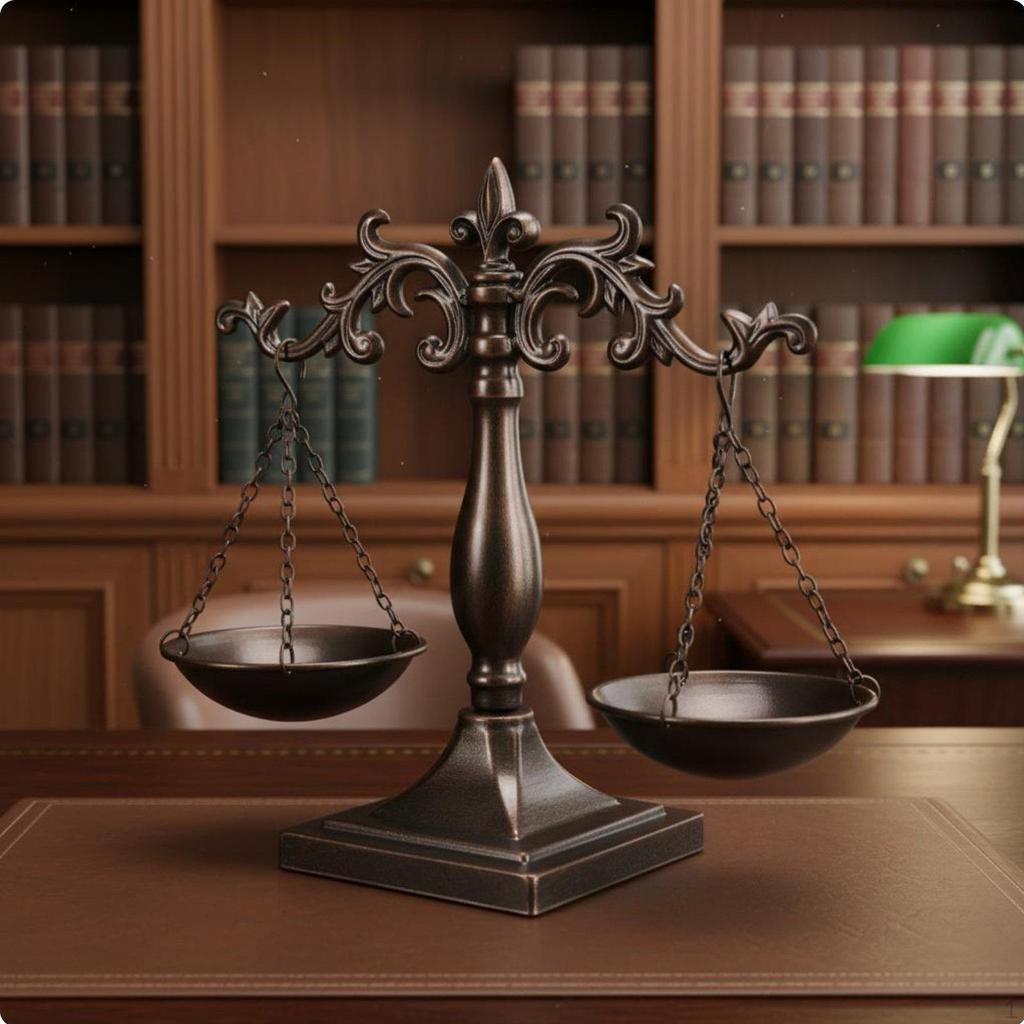 Decorative Balance of Justice Rustic Look Sculpture Sturdy Scale for