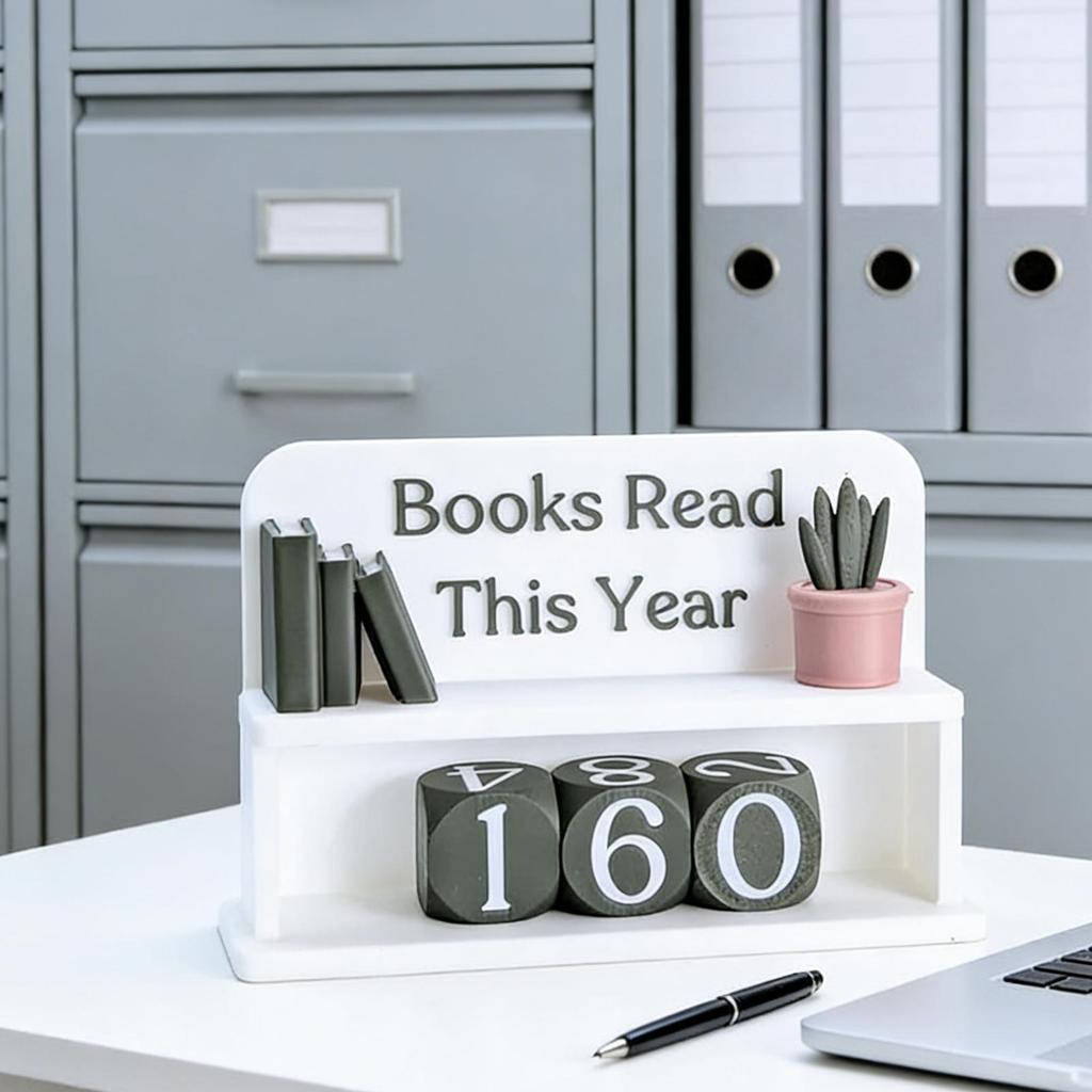 Books Read This Year Counting Ornaments 3D Printed Small Book Counter Library Decor Ornament for Teachers Writers Library Lovers