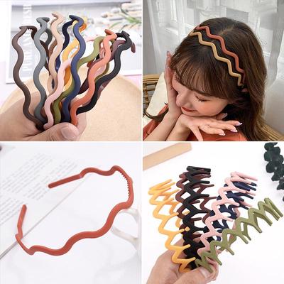 Matte Morandi Wave Hairband for Women: Versatile Sawtooth Clip for Makeup, Face Washing, Secure Hold for Fine Hair.