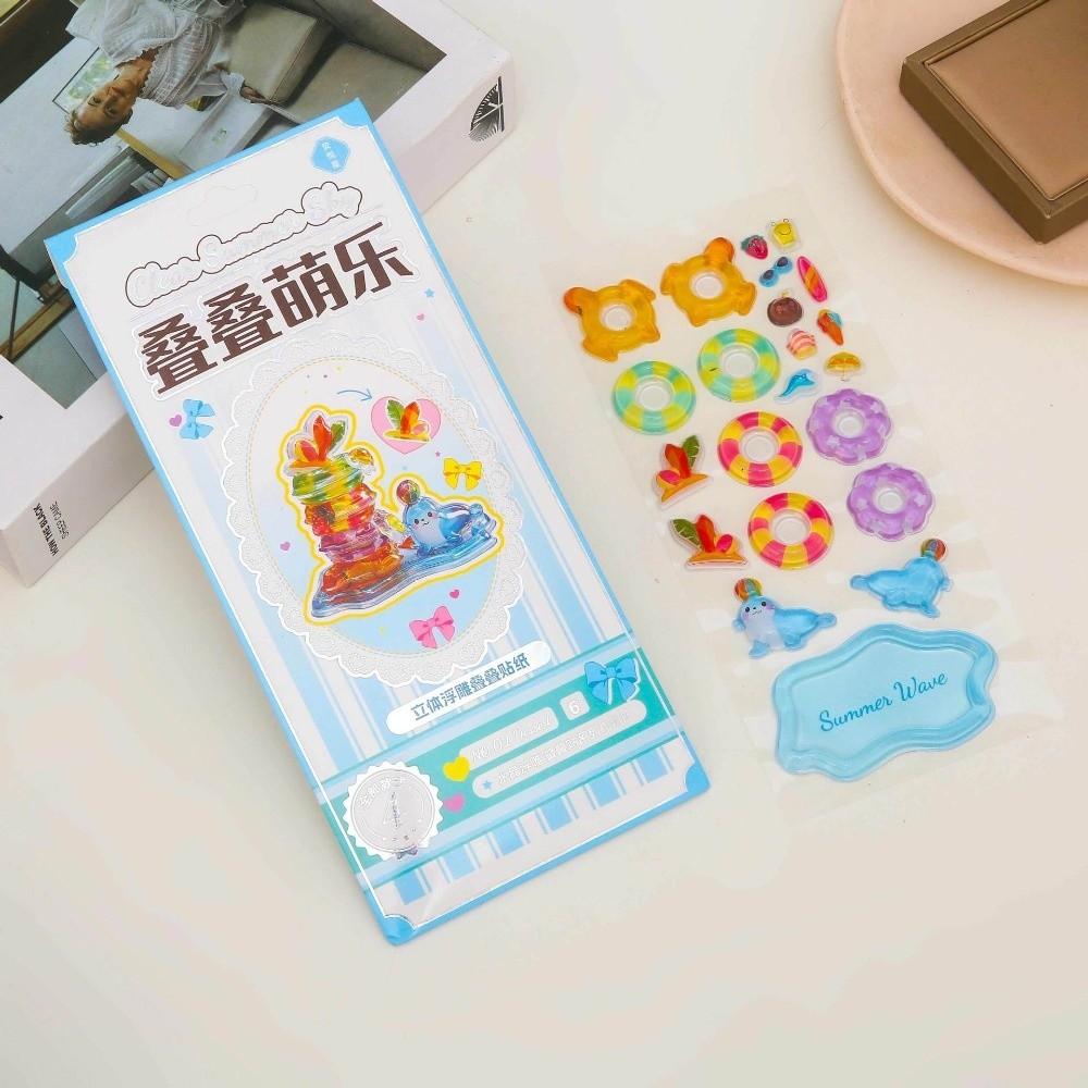 

Relief Design 3D Embossed Stickers Cute Tree Design Stacking Stickers 3D Puffy Stickers DIY Crafts A