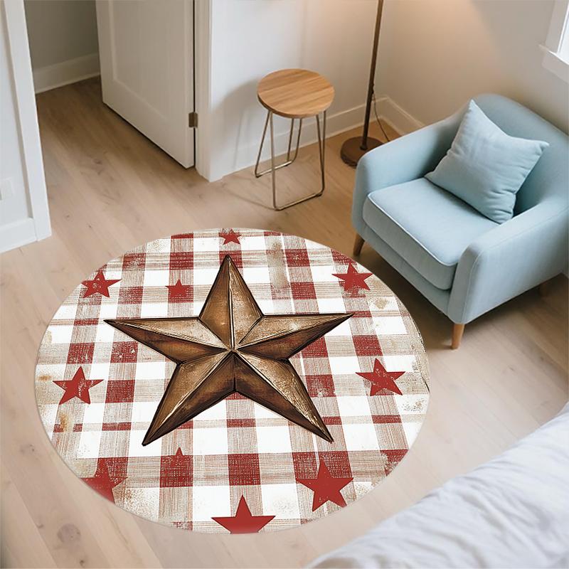 Pentagram pattern round rug,Carpet Rug for Living Room Bedroom Sofa Playroom Decor,Non-slip Floor Mat,Holiday Gifts and Birthday Gifts