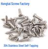 304 Stainless Steel Phillips Pan Head Sharp Tail Self-Tapping Screws - Small Head, Sizes M1.2, M1.4, M2.3, M2.6, M3