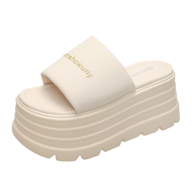 Fashion 8CM Casual Wedge Slippers Women New Summer Non Slip Platform Sandals Woman Open Toe Comfortable Female Chunky Beach Slippers