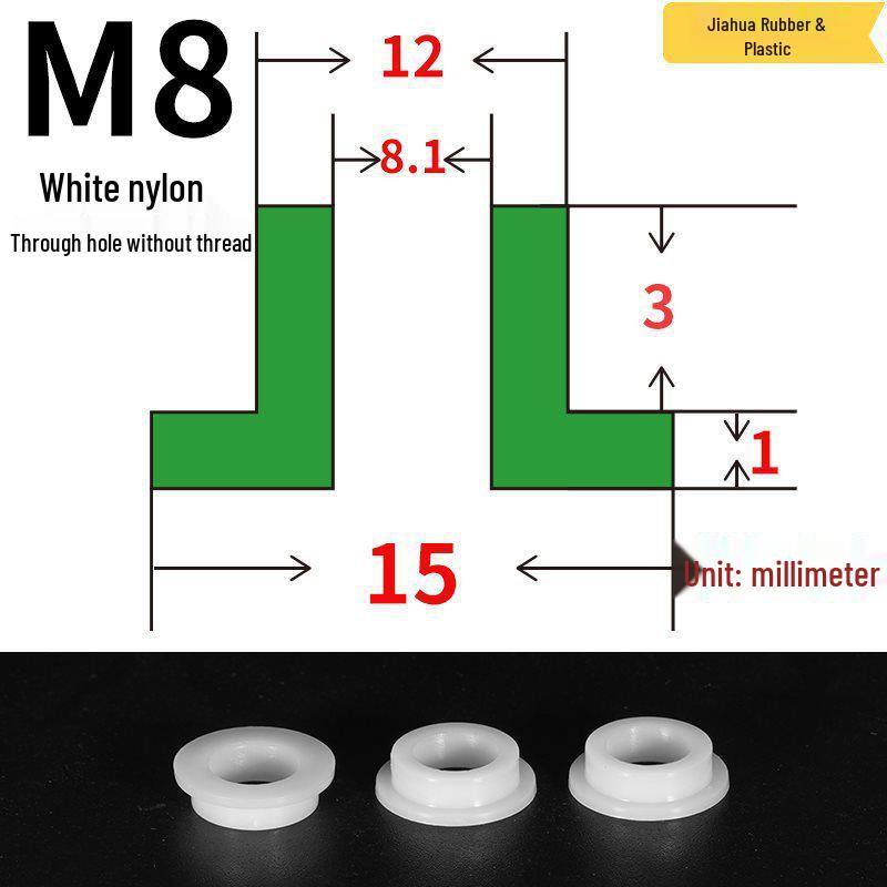 T-förmige Nylon-Dichtungsscheibe M3-M35 Gewinde Isolierabstandshalter