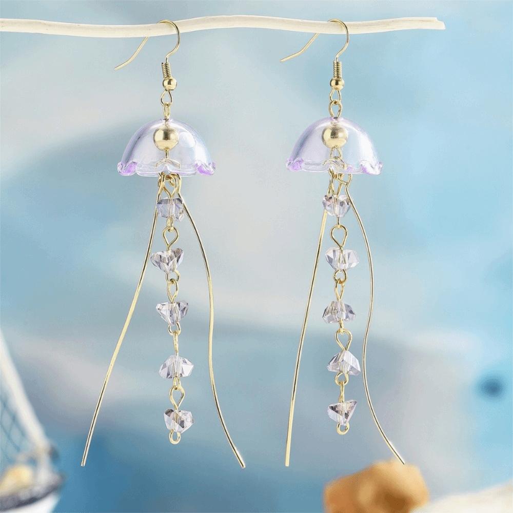 

1Pair Dreamy Long Pendant Earrings Elegant Earrings Jellyfish Tassel Earrings Jewelry Accessories