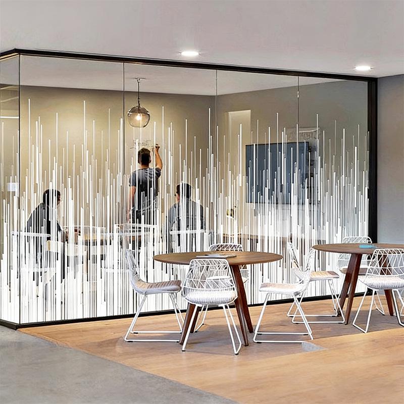 Frosted Glass Lattice Window & Door Privacy Sticker for Office and Café Decor
