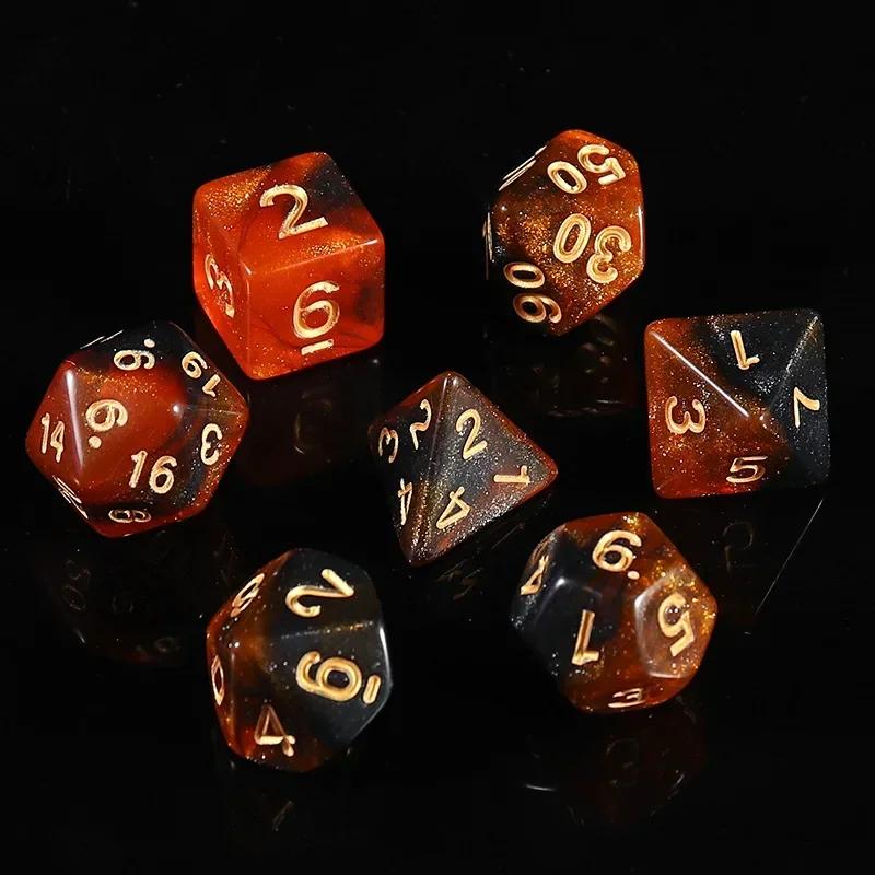 New Star Sky Style Illusion Color 4/6/8/10/12/20 Polyhedral Dice for DND TRPG Party Entertainment Dice Set Board Game Supplies