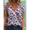 New American Independence Day Women's 3D Printed V-neck T-shirt