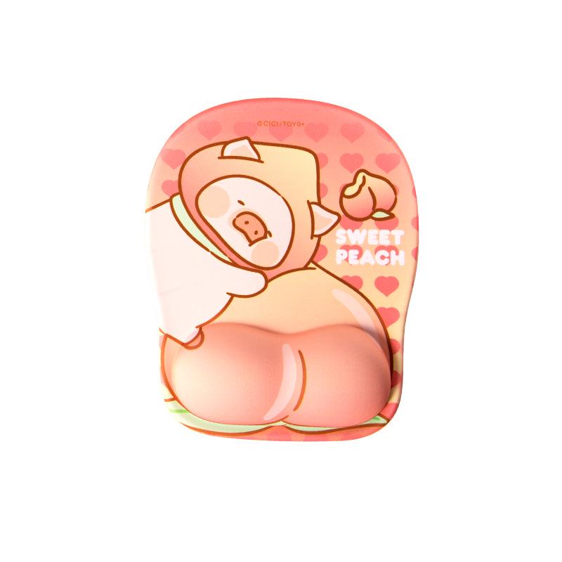 

LULU Pig Silicone Wrist Rest Mouse Pad - Cute Cartoon Pig, 3D, Thickened, Non-slip Design for Office or Gaming.