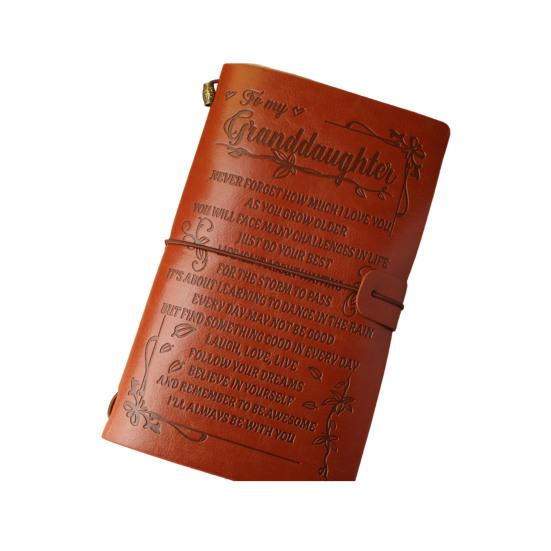 Journal Notebook Loose-Leaf Refillable Faux Leather Cover with Elastic Strap