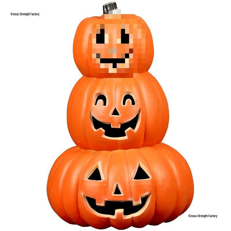 Stor Lysande Halloweenpumplampa Dekoration för Gård och Butiksfönster