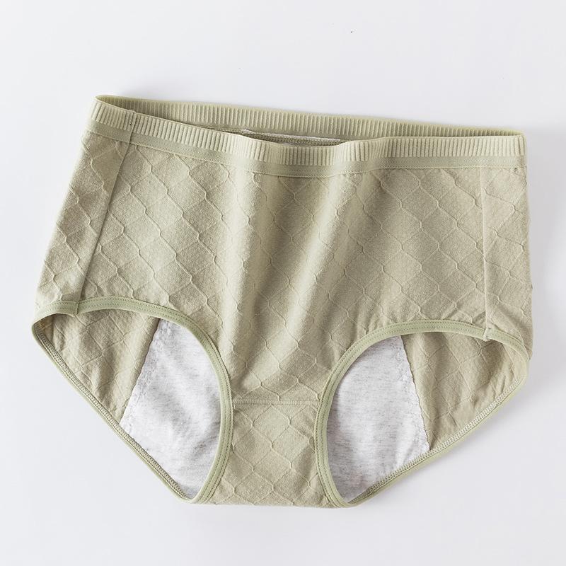 Female Spring and Autumn Cotton Anti Bacterial Leak Proof Physiological Period High Waist Triangle Underwear