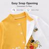 Body de Algodón Peinado para Bebé Manga Larga Mono Infantil Pelele de Animal Unisex Ropa Interior Térmica Cierre con Corchetes Suave Onesie para Recién Nacido Invierno Conjunto Cálido