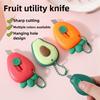 1 buc cuțit practic drăguț în formă de fructe mini, design cu agățătoare, închidere cu clips, folosit pentru despachetat, papetărie, tăiat hârtie, unelte pentru plicuri