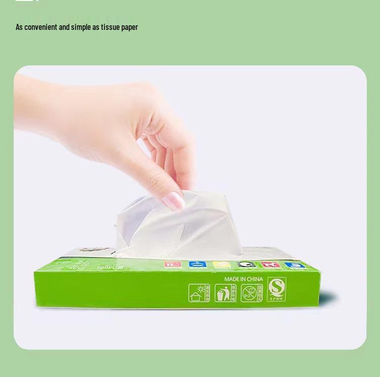 Transparent Thickened TPE Disposable Gloves, Food-Grade and Durable, Pull-Out Type for Household Use