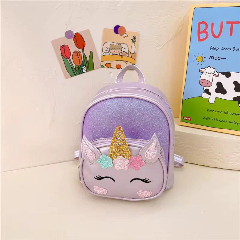 Unicorn Sparkle Kindergarten Backpack Purple Kids Water-Resistant Lightweight Durable Preschool Bookbag