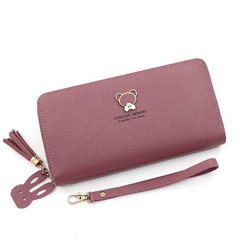 Women's Wallet Long Zipper Bag PU Wallet Coin Purse Zipper Bag Card Bag