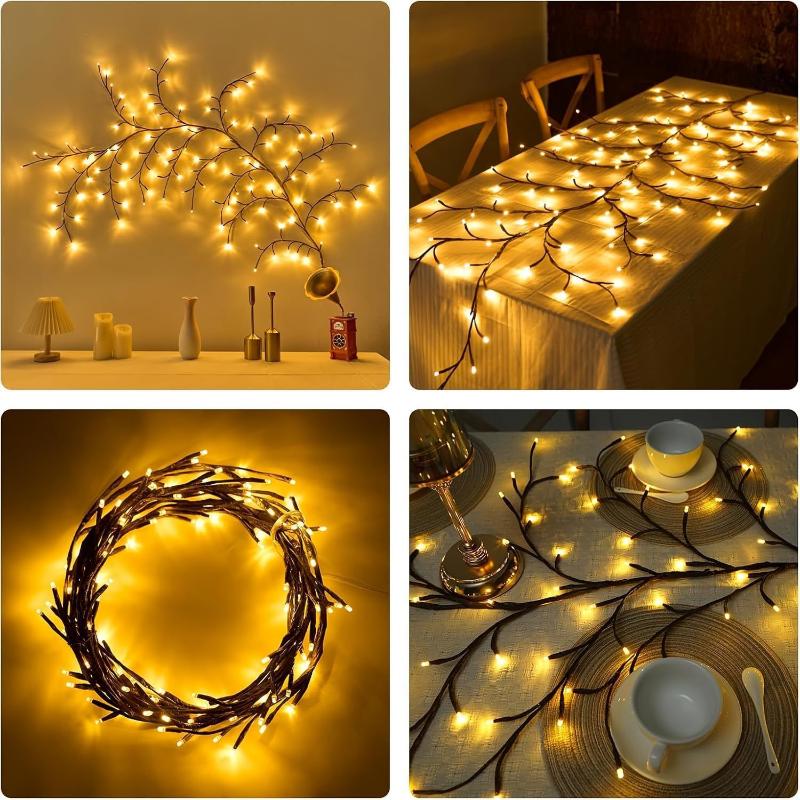 Tree Branch Lamp Bedroom Wall Decoration Willow Vine Tree Light Strip 8 Lighting Modes DIY Atmosphere Light Home Lighting