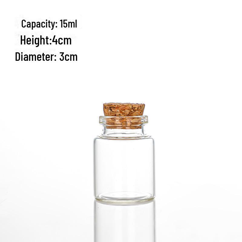 Frasco de Tubo de Vidro com Rolha de Cortiça de 30mm - para Doces, Cápsulas, Chá ou Flores