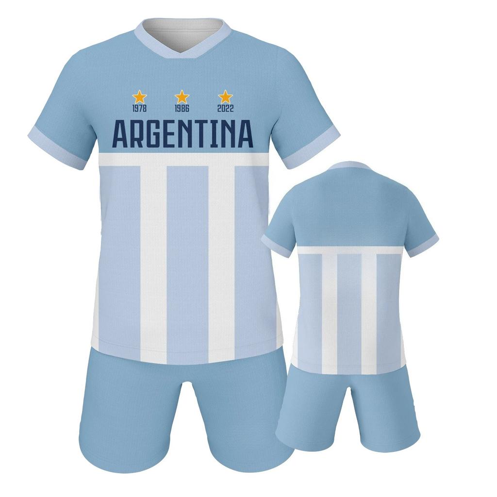Completo da Calcio Argentina Maglia e Pantaloncini Uniforme Squadra Giovanile per Fan Regalo