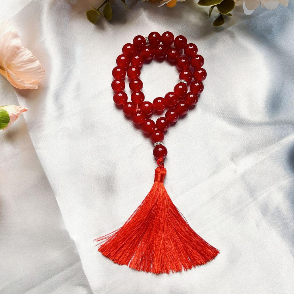 Glass Beads Bracelet Rosary Beads and Fringe Pendants for Prayer Meditations Elegant Glass Grains Rosary Beads