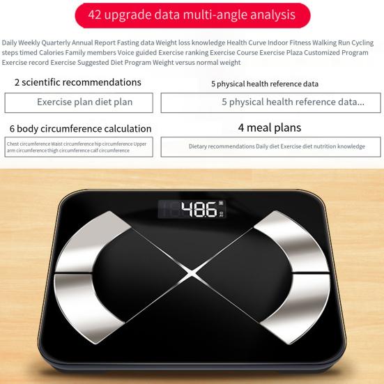 Digitální váha do koupelny s mobilní aplikací Sync Elektronická váha Tělo Vysoce přesná váha tuku s