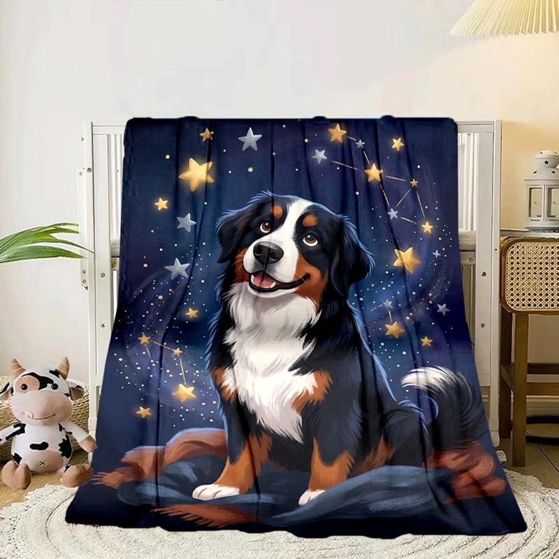 Bernese Mountain Dog Stars Blanket Flannel Blanket Throw Blanket Sofa Cover Blanket Soft Premium Blanket Picnic Blanket Tv Blanket Gifts
