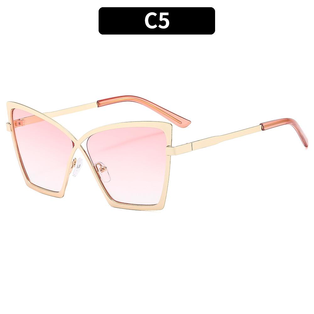 New Large Frame Metal Anti Blue Light/sunglasses Non Prescription Flat Glasses Fashionable Retro Eyeglass Frame