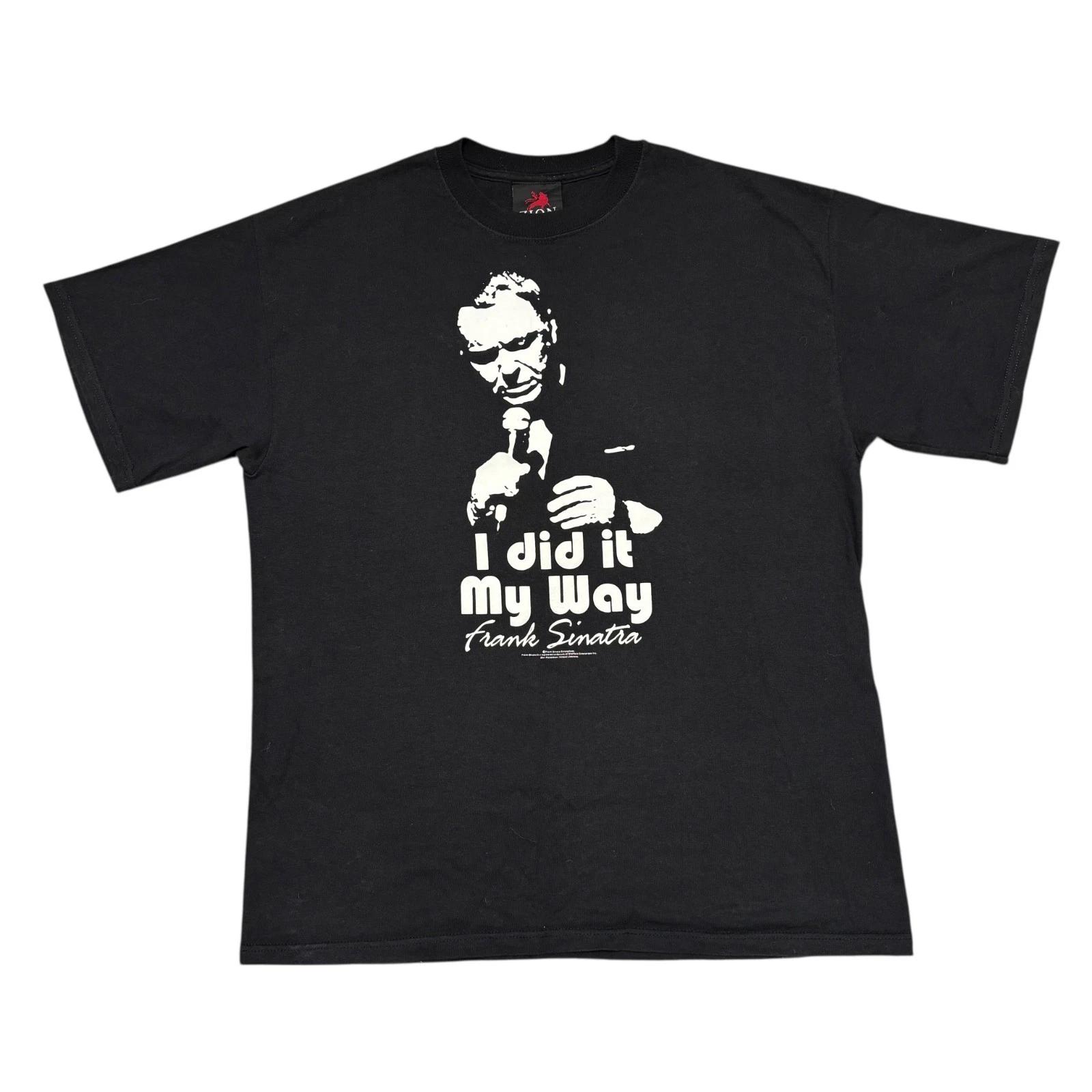 

Vintage Frank Sinatra Shirt Large Black Y2K Tour Concert Band Tee Jazz Graphic 2XL