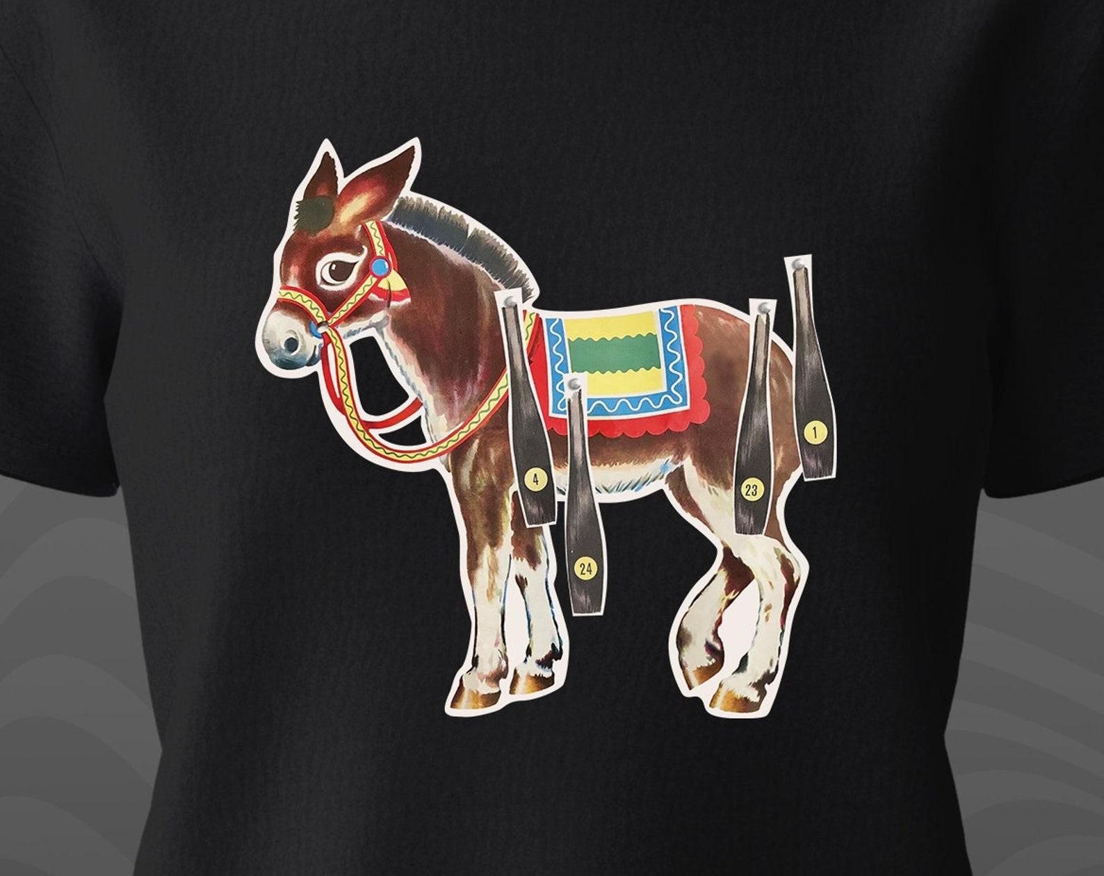 Pin the Tail on the Donkey T-Shirt | Funny Nostalgic Game Tee 2XL