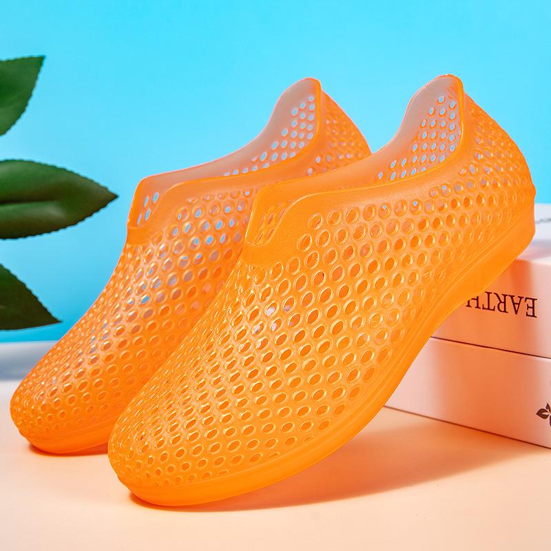 

Женские летние нескользящие ПВХ сандалии на плоском каблуке 37