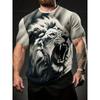 Fashion Men's Crew Neck Short Sleeve 3D Casual Color Printing Casual Short Sleeve Crew Neck T-Shirt