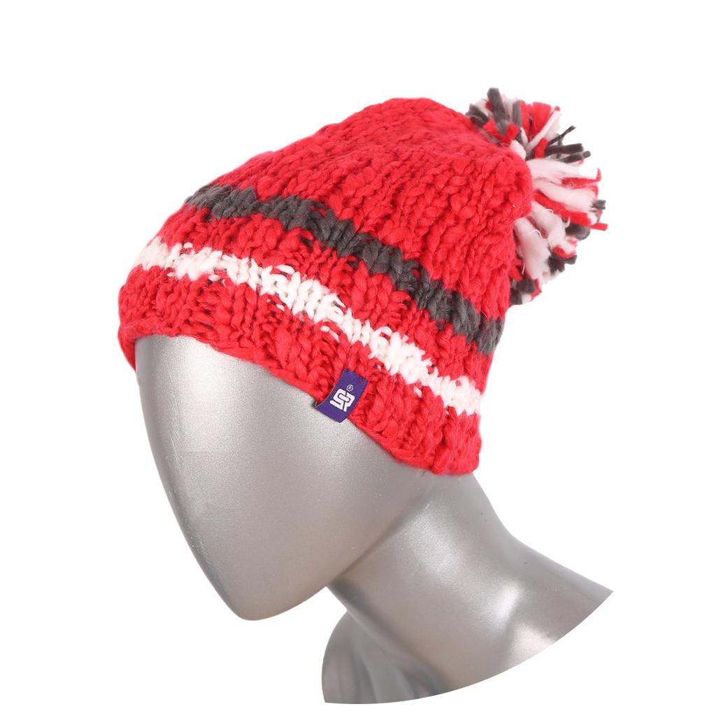 SUGAPOINT Handmade Cracker Beanie. Unisex. Red
