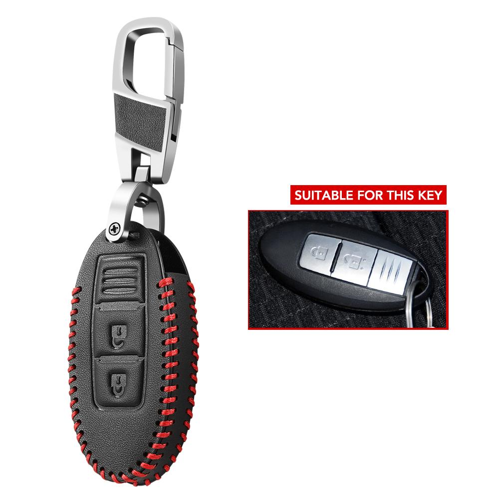 

Кожаный чехол для автомобильного ключа, чехол-брелок для Nissan Qashqai Juke J10 J11 X-Trail T32 T31 Kicks Tiida Pathfinder Note Infiniti, защитный чехол для ключа Style C